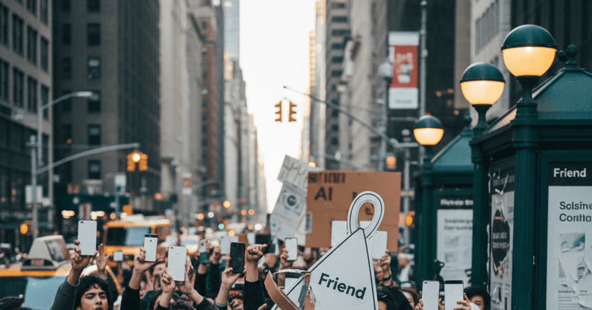 Friend AI protest erupts in NYC after subway ad blitz